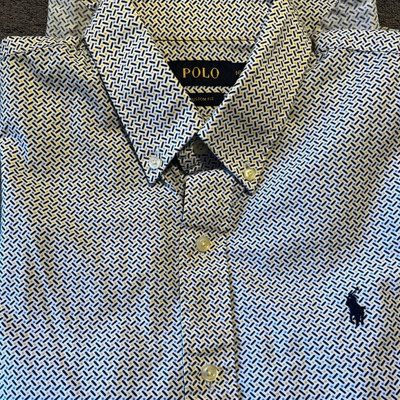 Polo Ralph Lauren “Custom Fit” Button Down Shirt Short Sleeves Boys Size 16 - Picture 1 of 6
